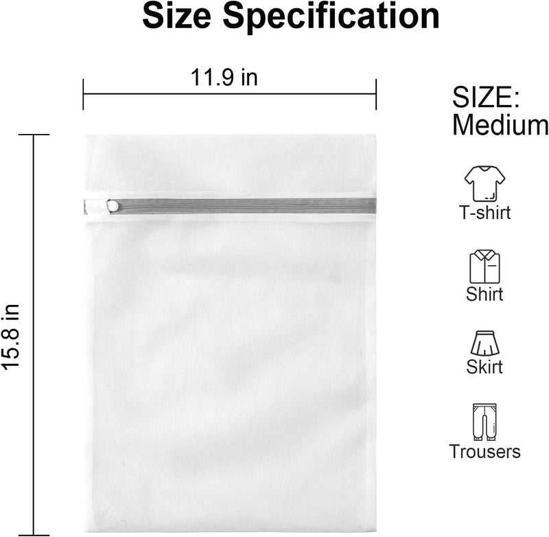 MDSXO 3 Pack Mesh Laundry Bags Medium by - Fine Durable Lingerie Delicates Bag for Washing Machine for Socks, Bra, Mask,Underwear 12 * 16 inch [3 Pack] - Image 2